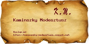 Kaminszky Modesztusz névjegykártya